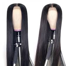 22 inch 5 x 5 Bone straight Peruvian Transparent Lace Closure wig