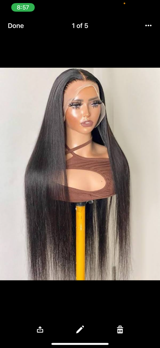 22 Inch 13 x 6 Bone Straight Transparent Frontal Wig