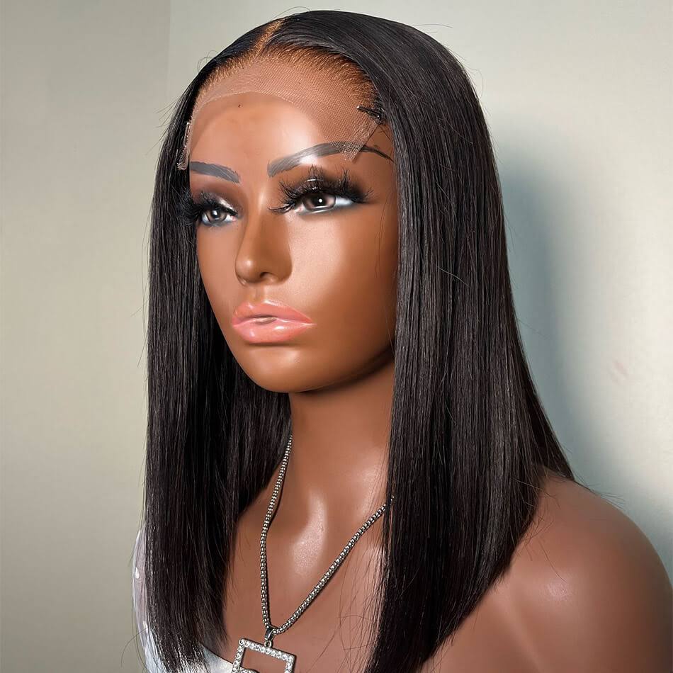 12 Inch 5 x 5 Straight closure wigs