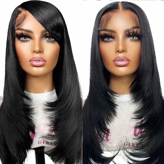 28 Inch 13 x 6 180 % Density Bone straight Frontal wig